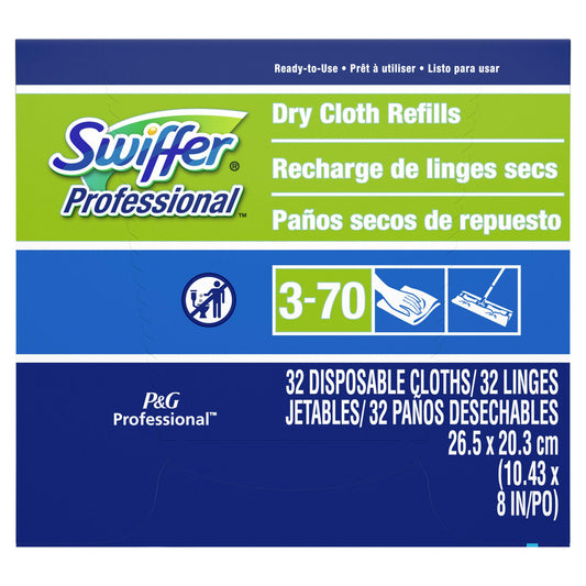 Swiffer PGC33407CT Swiffer Professional Dry Cloth Sweeping Pad Refills, 32 Count, 6/Case