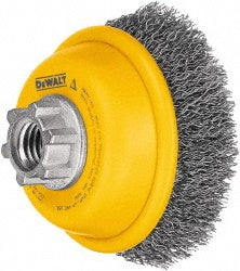 DeWALT DW49101 Cup Brush 4" Dia, 0.0140" Wire Dia, Steel, Crimped