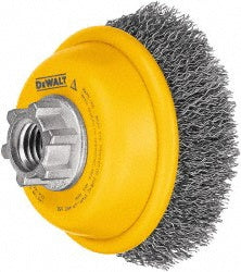 DeWALT DW49102 Cup Brush 6" Dia, 0.014" Wire Dia, Steel, Crimped