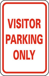AccuformNMC TM7H Parking Lot Sign Rectangle, "Visitor Parking Only"