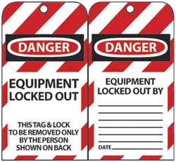 AccuformNMC LOTAG17 Lockout Tag Rectangle, 3" High, Unrippable Vinyl, "Danger"