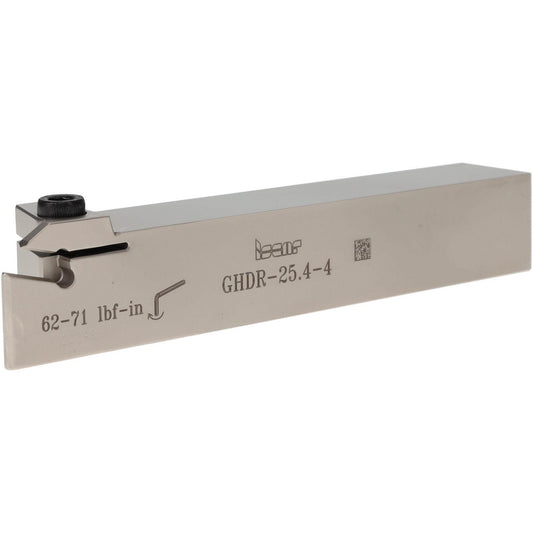 Iscar 2800161 Indexable Grooving-Cutoff Toolholder GHDR 25.4-4 I, 0.157 to 0.197" Groove Width, 0.4" Max Depth of Cut, Right Hand