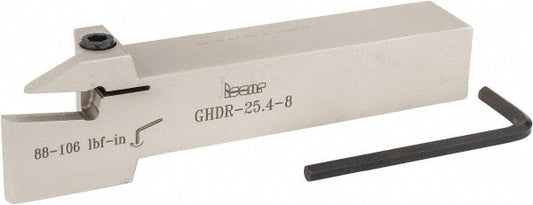 Iscar 2800162 Indexable Grooving-Cutoff Toolholder GHDR 25.4-8, 0.26 to 0.327" Groove Width, 1" Max Depth of Cut, Right Hand