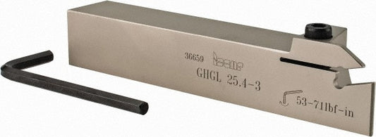 Iscar 2800242 Indexable Grooving-Cutoff Toolholder GHGL 25.4-3, 0.118 to 0.157" Groove Width, Left Hand