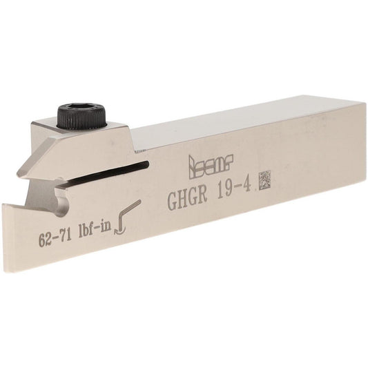 Iscar 2800262 Indexable Grooving-Cutoff Toolholder GHGR 19-4, 0.15 to 0.19" Groove Width, 0.79" Max Depth of Cut, Right Hand
