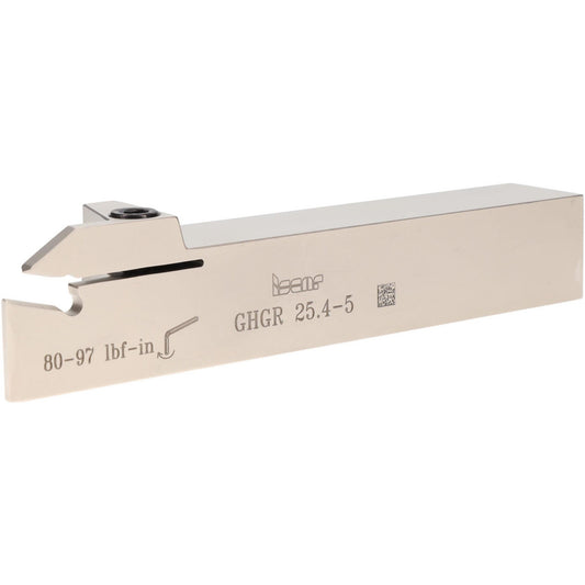 Iscar 2800269 Indexable Grooving-Cutoff Toolholder GHGR 25.4-5, 0.185 to 1/4" Groove Width, 1" Max Depth of Cut, Right Hand
