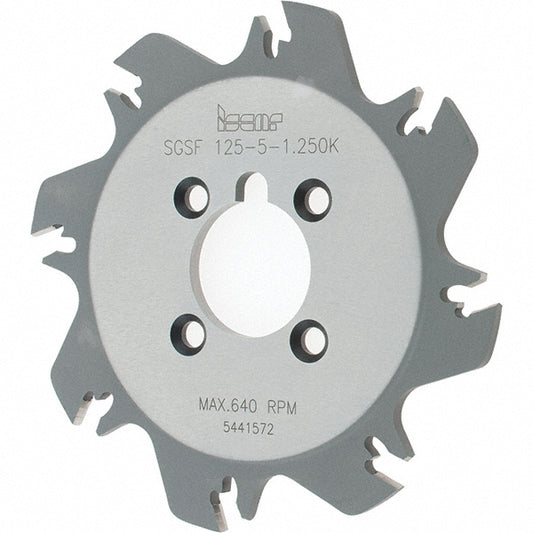 Iscar 2300960 Indexable Slotting Cutter 0.2200" Cutting Width, 4.9200" Cutter Dia, Arbor Connection, 1.3600" Depth of Cut, 1.2500" Hole Dia, 1.2500" Shank Dia