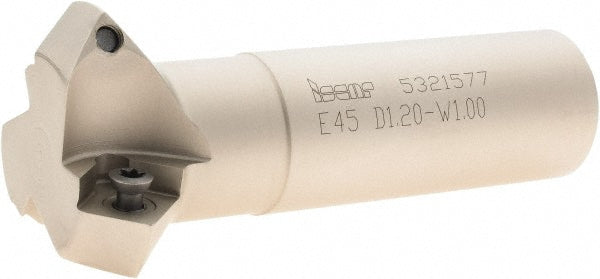 Iscar 3110005 45&deg Lead Angle, 1.2" to 1.815" Cut Dia, 1" Shank Dia, Indexable & Chamfer End Mill