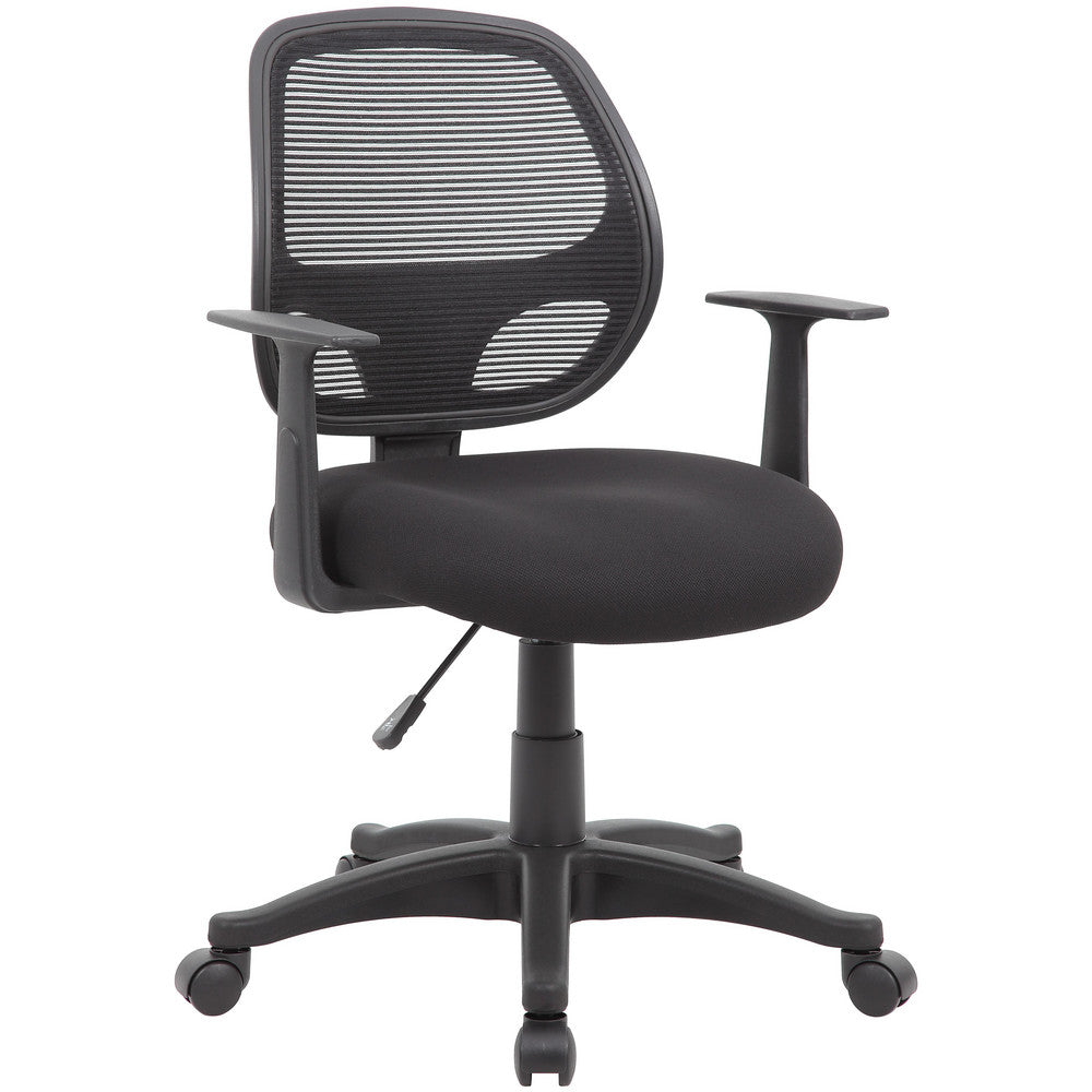 Boss Office Products B606 Task Chair Task Chair Mesh & Fabric, 23" Seat Height, Black, Adjustable Height