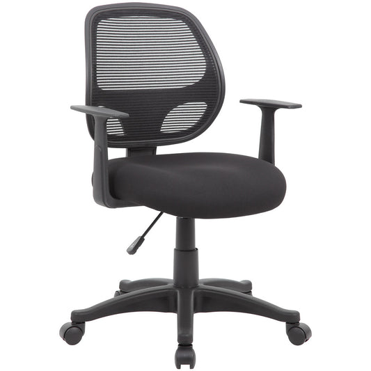 Boss Office Products B606 Task Chair Task Chair Mesh & Fabric, 23" Seat Height, Black, Adjustable Height