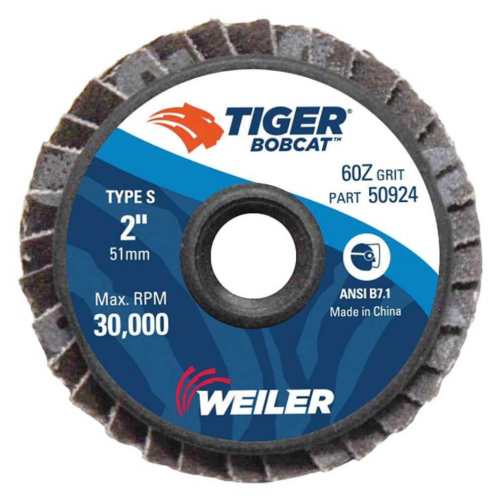 Weiler 50924 Flap Disc  2" Dia, 60 Grit, Zirconia Alumina, Type 29