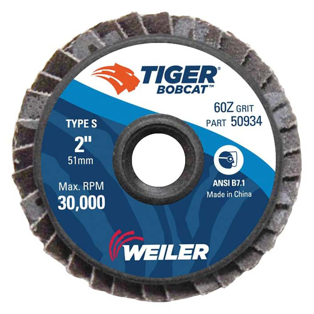 Weiler 50934 Flap Disc  2" Dia, 60 Grit, Zirconia Alumina, Type 27