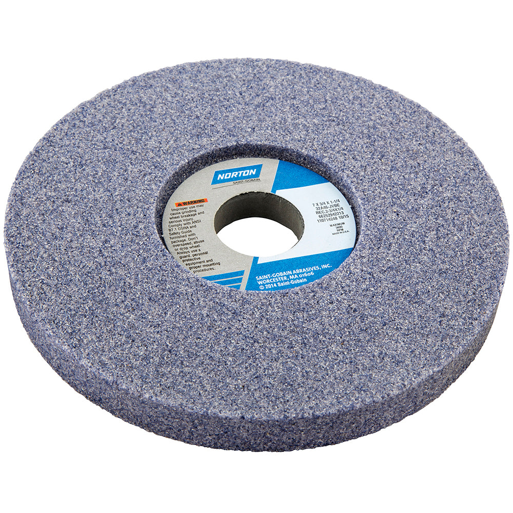 Norton 66252942218 Surface Grinding Wheel 7" Dia, 3/4" Thick, 1-1/4" Hole, 60 Grit, J Hardness
