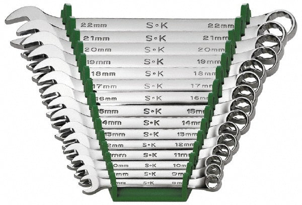 SK 86265 Combination Wrench Set 15 Pc, 8 to 22 mm Wrench, Metric