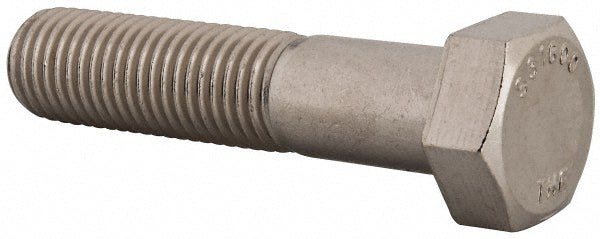 Value Collection R56000264 Hex Head Cap Screw 7/8-9, 4" Length Under Head, Grade 316 Stainless Steel, Bright/Uncoated Finish