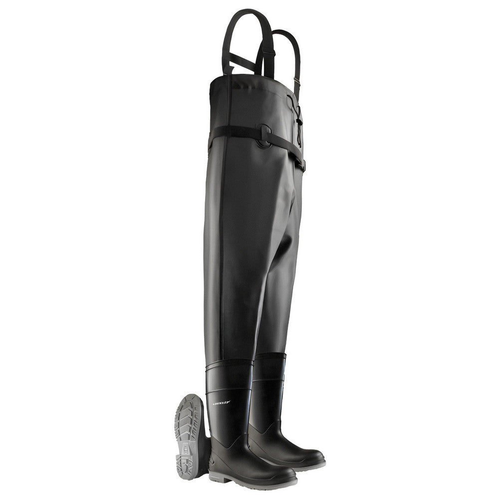 Dunlop Protective Footwear 86067.9 Hip & Chest Wader  High-Leg Boot,  Black,  PVC,  Size 9