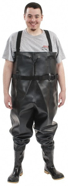 Dunlop Protective Footwear 86067.12 Hip & Chest Wader  High-Leg Boot,  Black,  PVC,  Size 12