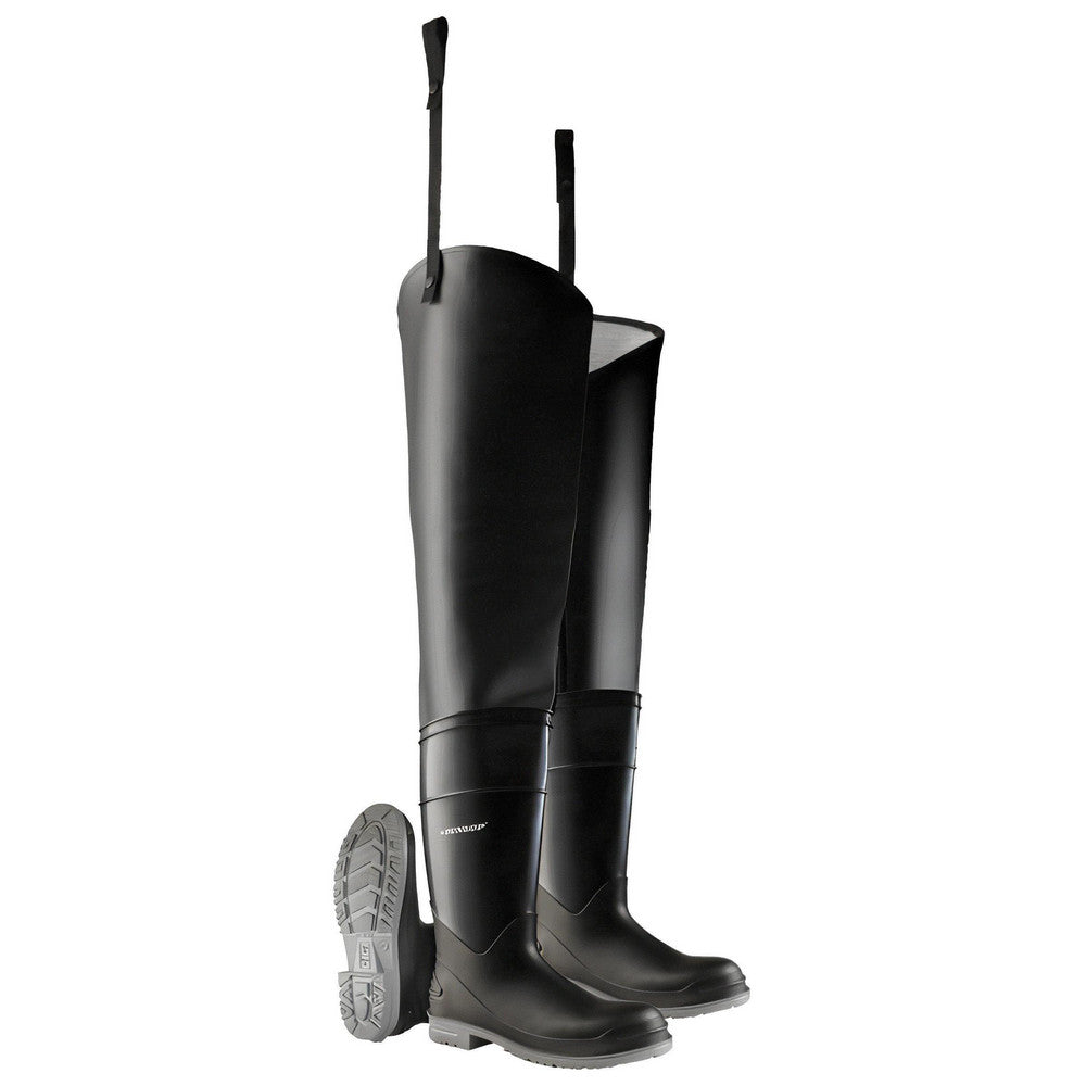 Dunlop Protective Footwear 86056.11 Hip & Chest Wader  High-Leg Boot,  Black,  PVC,  Size 11