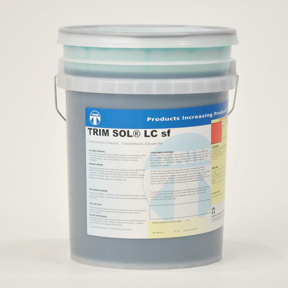 Master Fluid Solutions SOLLCSF-5G TRIM SOL® LC sf, General-Purpose Emulsion, Nonchlorinated, Siloxane Free, 5 gal Pail