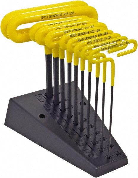 Bondhus 46490 10 Piece T-Handle Cushion Grip Hex Key Set