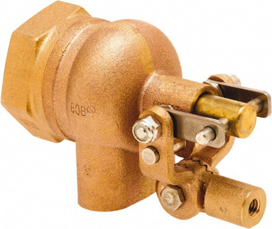 Control Devices RF605T-1 1" Pipe, Brass, Angle Pattern-Single Seat, Mechanical Float Valve