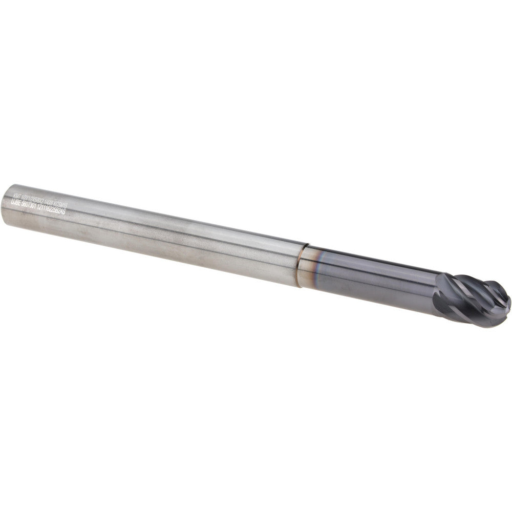 Kennametal 5607301 Ball End Mill 1/2" Dia, 5/8" LOC, 6 Flute, Solid Carbide