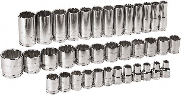 GEARWRENCH 80730 Deep Standard Socket Set 37 Pc, 1/2" Drive, 9.00 to 36.00" Socket