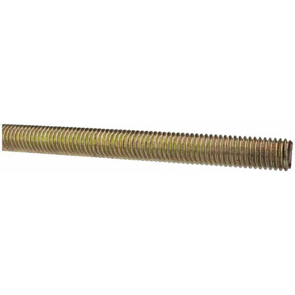 All America Threaded Products 07113 General-Purpose Threaded Rod 1/2-13, 3' OAL, Alloy Steel, Yellow Zinc Finish