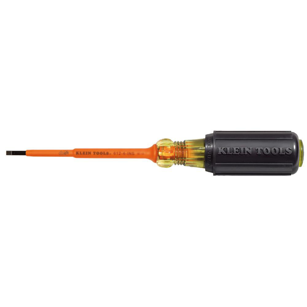 Klein Tools 612-4-INS Slotted Screwdriver 1/8" Width, 7-3/4" OAL, 4" Blade Length