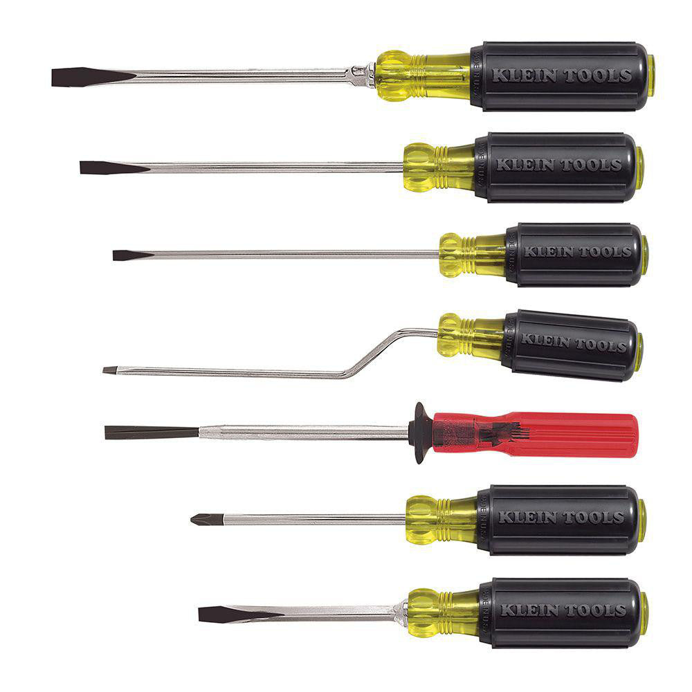 Klein Tools 85077 Screwdriver Set 7 Pc, Cabinet, Keystone & Phillips