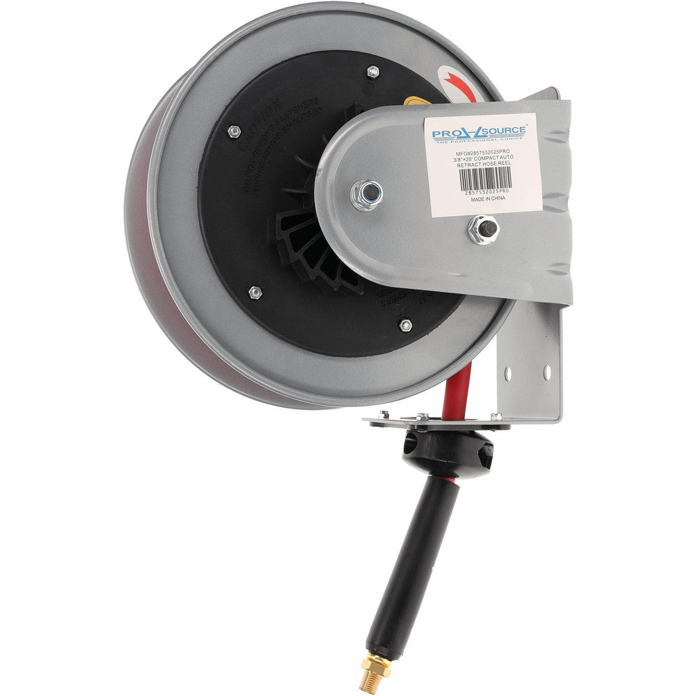 Pro-Source 2857532025PRO Hose Reel with Hose 3/8" ID Hose x 20', Spring Retractable