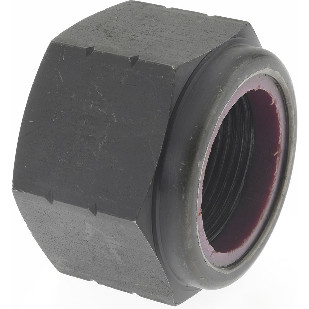 Value Collection 59NE8-242 DN Hex Lock Nut Insert, Nylon Insert, 1-1/2-12, Grade 8 Steel, Bright/Uncoated