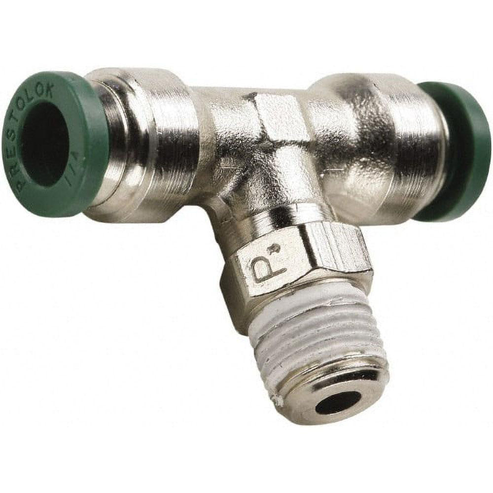 Parker W172PLP-4-2 Push-To-Connect Tube to Male & Tube to Male NPT Tube Fitting Male Branch Tee, 1/8" Thread, 1/4" OD