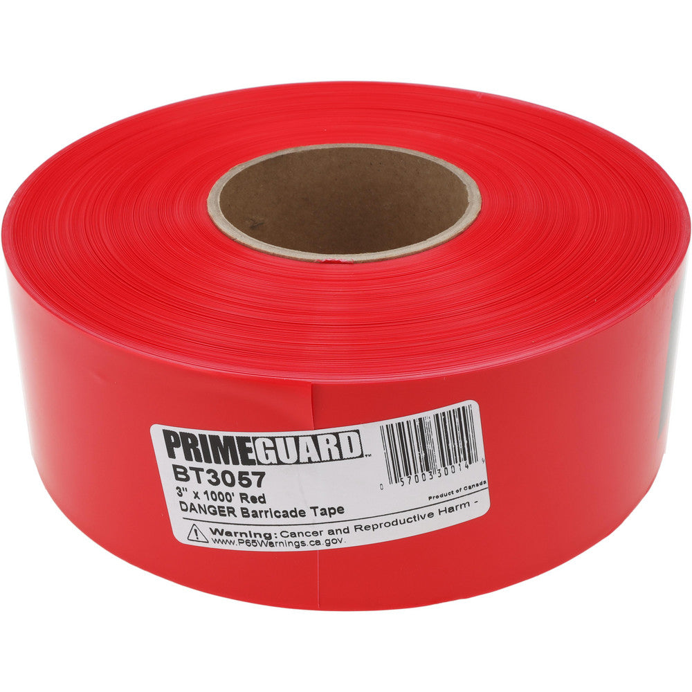 INCOM Manufacturing Group BT3057 1,000' Long x 3" Wide Roll, Polyethylene, Black & Red Barricade Tape