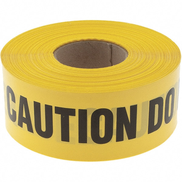 INCOM Manufacturing Group BT3044 1,000' Long x 3" Wide Roll, Polyethylene, Black & Yellow Barricade Tape
