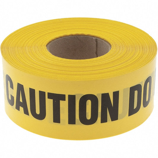 INCOM Manufacturing Group BT3044 1,000' Long x 3" Wide Roll, Polyethylene, Black & Yellow Barricade Tape
