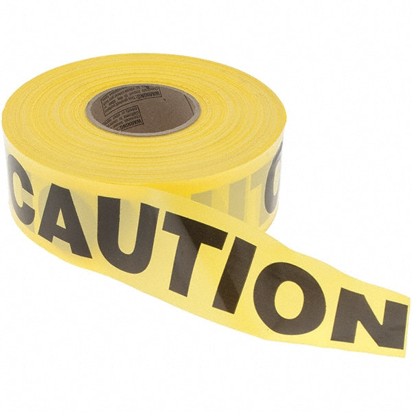 INCOM Manufacturing Group BT3058 1,000' Long x 3" Wide Roll, Polyethylene, Black & Yellow Barricade Tape