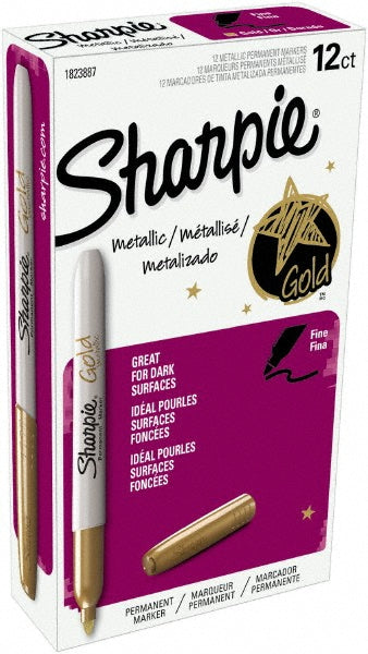 Sharpie 1823887 Permanent Marker Metallic Gold, AP Non-Toxic, Fine Point