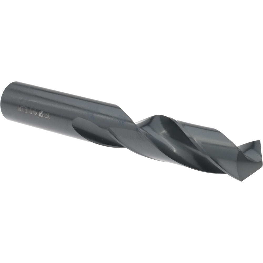 Hertel 61698783 Screw Machine Length Drill Bit 47/64" Dia, 118 deg Point, High-Speed Steel