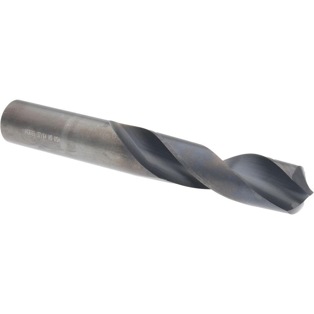 Hertel 61698981 Screw Machine Length Drill Bit 37/64" Dia, 118 &deg Point, High Speed Steel