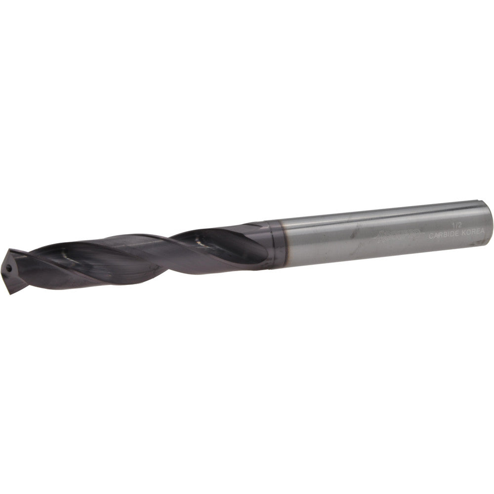 Accupro 4500366 Screw Machine Length Drill Bit 1/2" (0.5000) Dia, 140 deg, Solid Carbide