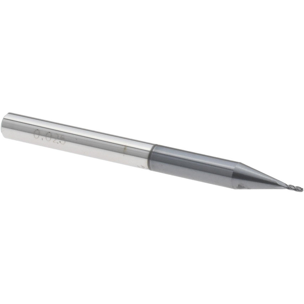 Accupro 12464054 Ball End Mill 0.0250" Dia, 0.0750" LOC, 4 Flute, Solid Carbide