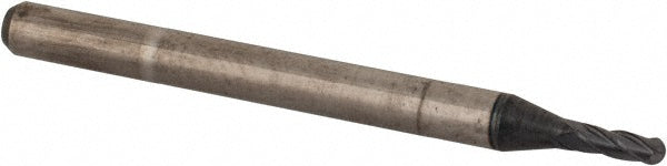 Accupro 12464191 Ball End Mill 0.0750" Dia, 0.2250" LOC, 4 Flute, Solid Carbide