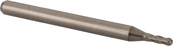 Accupro 12378462 Ball End Mill 0.0625" Dia, 0.188" LOC, 4 Flute, Solid Carbide