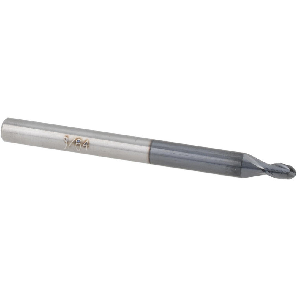 Accupro 14797423 Ball End Mill 5/64" Dia, 0.1170" LOC, 2 Flute, Solid Carbide