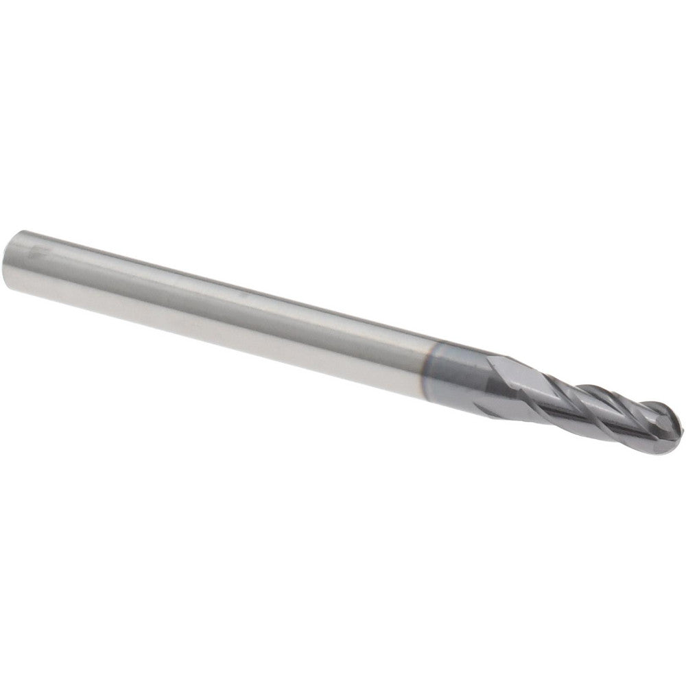 Accupro 12464259 Ball End Mill 0.1000" Dia, 0.3000" LOC, 4 Flute, Solid Carbide