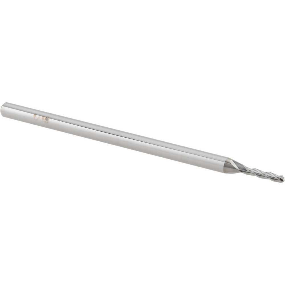 Accupro 14797478 Ball End Mill 1/16" Dia, 0.3120" LOC, 3 Flute, Solid Carbide