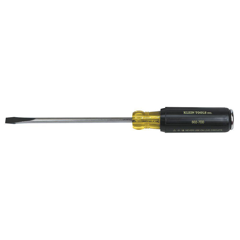 Klein Tools 602-7DD Slotted Screwdriver 5/16" Width, 7" OAL, 7" Blade Length