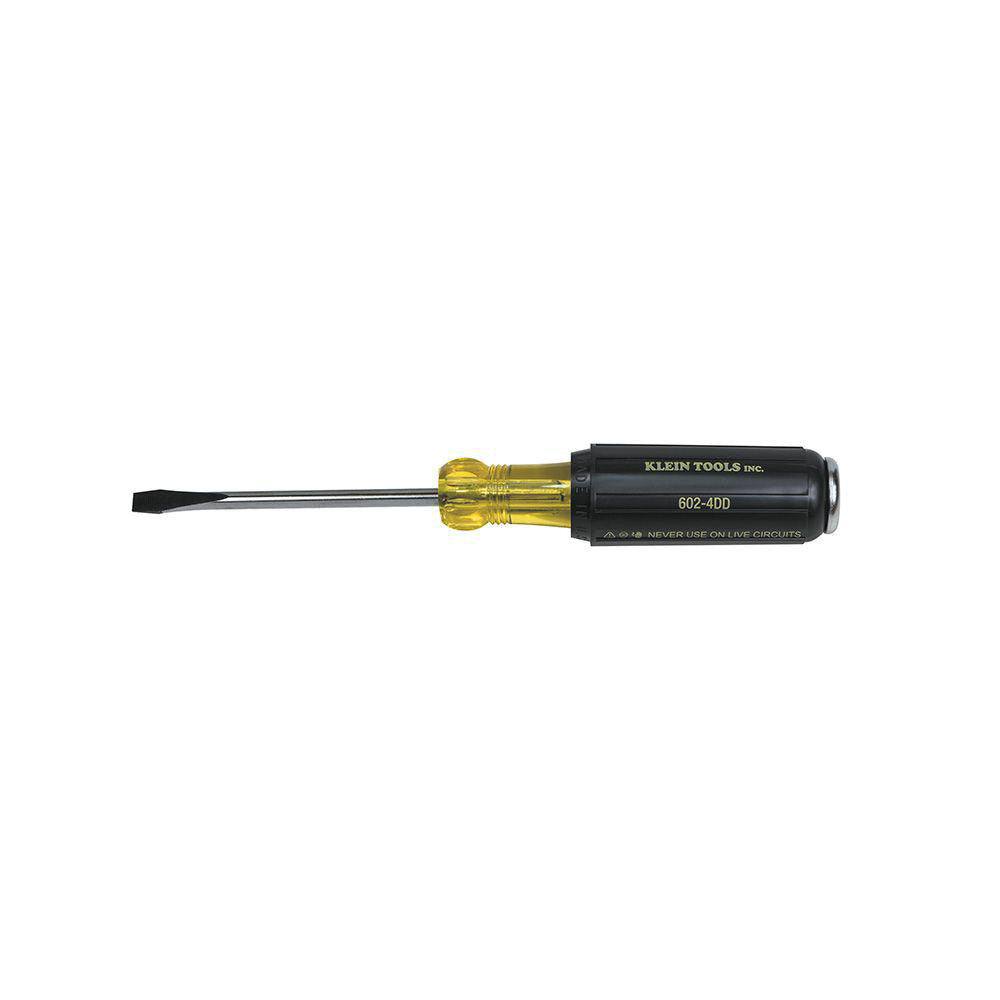 Klein Tools 602-4DD Slotted Screwdriver 1/4" Width, 4" OAL, 4" Blade Length