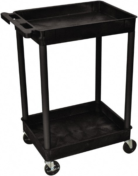 Luxor STC11-B Shelf Utility Cart Plastic, Black